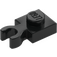 LEGO Zwart Plaat 1 x 1 met Verticaal Klem (Dikke open 'O'-clip) (44860 / 60897)