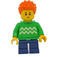 LEGO Boy met Fel groen Trui Minifiguur