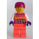 LEGO Boy met Koraalkleurig Torso, Benen en Magenta Sport Helm Minifiguur