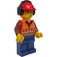 LEGO Bouwvakker met Helm en Koptelefoon Minifiguur