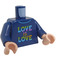 LEGO Donkerblauw Minifiguur Torso met LOVE IS LOVE Shirt (973 / 76382)