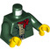 LEGO Vrouw in Donkergroen Jack met Rood Hoed Minifiguur Torso (973 / 76382)