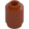 LEGO Donkeroranje Steen 1 x 1 Rond met open nop (3062 / 35390)