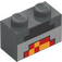 LEGO Steen 1 x 2 met Minecraft Zwart, Rood, en Geel Blocks met buis aan de onderzijde (3004 / 37228)