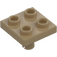 LEGO Donker zandbruin Plaat 2 x 2 met Onderkant Pin (Geen gaten) (2476 / 48241)