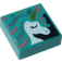 LEGO Donker turquoise Tegel 1 x 1 met Unicorn met groef (3070 / 48276)