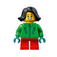 LEGO Meisje met Fel groen Jack en Donker turquoise Handen Minifiguur