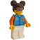 LEGO Meisje met Dark Azur Torso met Oranje Armen en 'NB' Minifiguur