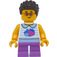 LEGO Meisje met Wit Striped Trui Minifiguur