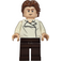 LEGO Han Solo met Wit Shirt met Wrinkles en Dark Bruin Benen met Golvend Haar en Printed Rug Minifiguur