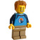 LEGO Man met Donker azuurblauw Shirt Minifiguur