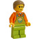 LEGO Man met Limoen Overalls met logo Minifiguur