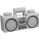 LEGO Medium steengrijs Radio met Zwart Trim en Cassette (25202 / 93221)