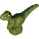 LEGO Baby Raptor met Groen Decoratie en Geel Ogen (37829 / 65440)