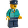 LEGO Trein Conductor met Donker turquoise Uniform en Snor Minifiguur