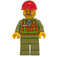 LEGO Trein Worker met Rood Pet Minifiguur