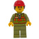 LEGO Trein Worker met Rood Helm en Haar Minifiguur