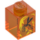 LEGO Transparant oranje Steen 1 x 1 met Mosquito in Amber Decoratie (3005 / 68818)