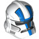 LEGO Wit Clone Trooper Helm met Gaten met Blauw Strepen en Grijs (11217 / 100512)