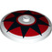 LEGO Dish 4 x 4 met Zwart Ster aan Rood Cirkel (Solide nop) (3960 / 36210)