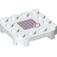 LEGO Wit Plaat 4 x 4 x 0.7 met Afgeronde hoeken en Empty Middle met Cloud Scanner Code (66792 / 69465)