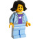 LEGO Vrouw met Zwart Haar en Bright Licht Blauw Hoodie Minifiguur