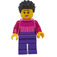 LEGO Vrouw met Magenta en Dark Paars Trui Minifiguur