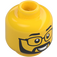 LEGO Mannelijk Hoofd met Zwart Baard, Breed Grijns en Bril (Verzonken solide nop) (3626 / 101365)