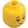 LEGO Minifiguur Hoofd met Zwart Eyelashes, Bruin Eyebrows, Freckles Patroon (Verzonken solide nop) (20393 / 30973)