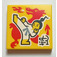 LEGO Geel Tegel 2 x 2 met Martial Arts print met groef (3068)