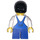 LEGO Boy, Blauw Overalls, Zwart Haar Minifiguur