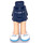 LEGO Donkerblauw Heup met Kort Dubbele Layered Rok met Blauw en Wit Shoes met Medium azuurblauw Laces (35629 / 92818)