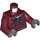 LEGO Donkerrood Jack over Dark Stone Grijs Hoodie Torso (973 / 76382)