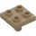 LEGO Donker zandbruin Plaat 2 x 2 met Onderkant Pin (Geen gaten) (2476 / 48241)