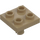 LEGO Donker zandbruin Plaat 2 x 2 met Onderkant Pin (Geen gaten) (2476 / 48241)