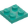 LEGO Donker turquoise Plaat 2 x 2 (3022 / 94148)