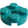 LEGO Donker turquoise Plaat 2 x 2 Rond met Asgat (met &#039;+&#039;-vormig asgat) (4032)