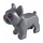 LEGO Effen zilver French Bulldog met Roze Ogen