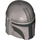 LEGO Effen zilver Helm met Zijkanten Gaten met Mandalorian Zwart met Streep (3807 / 106132)