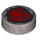 LEGO Effen zilver Tegel 1 x 1 Rond met Rood Rocks (35380 / 104161)