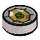 LEGO Effen zilver Tegel 1 x 1 Rond met Slang / Slytherin (35380 / 100179)