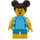 LEGO Meisje met Blauw swim trunks Minifiguur