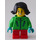 LEGO Meisje met Fel groen Jack en Donker turquoise Handen Minifiguur