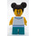 LEGO Meisje met Striped Trui met Turquoise Benen Minifiguur