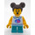 LEGO Meisje met Striped Trui met Turquoise Benen Minifiguur