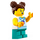 LEGO Meisje met Striped Trui met Turquoise Benen Minifiguur