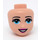 LEGO Licht vleeskleurig Minidoll Hoofd met Licht Blauw Ogen en Open Mond Dark Roze Lips (37592 / 92198)