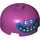 LEGO Magenta Steen 3 x 3 Rond Dome met Gezicht met Groot Smile en Tanden (49308 / 67169)