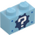 LEGO Medium azuurblauw Steen 1 x 2 met Wit Question Mark aan Dark Blauw Tandwiel Cog met buis aan de onderzijde (76887 / 107964)