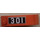 LEGO Rood Boog 1 x 3 x 2 met Gebogen bovenkant met &#039;301&#039; Links Sticker (6005)